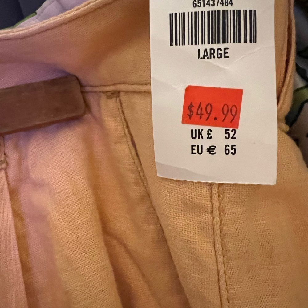 Abercrombie & Fitch linen Bermuda Tailored Orange shorts L NWT - Picture 5 of 14